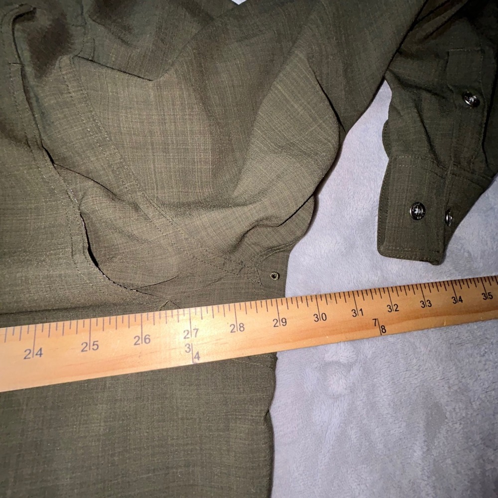 Ariat Mens XXL AriatTEK Heat Series Long Sleeve Button Down Shirt Olive Green - Picture 11 of 15